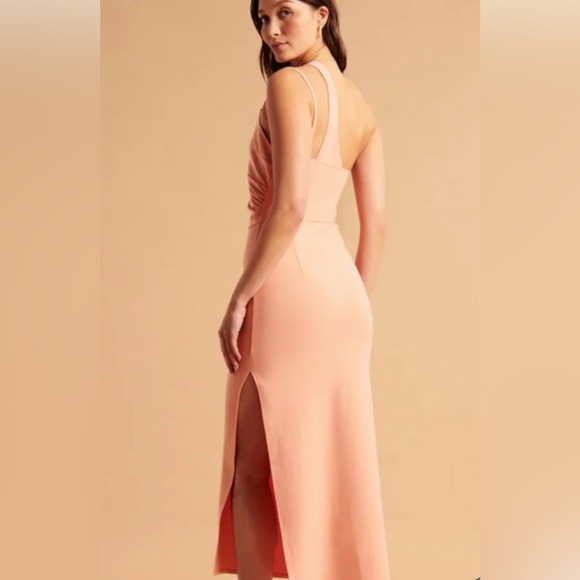 Abercrombie Midi Wedding Guest Dress (peach) - Picture 2 of 3